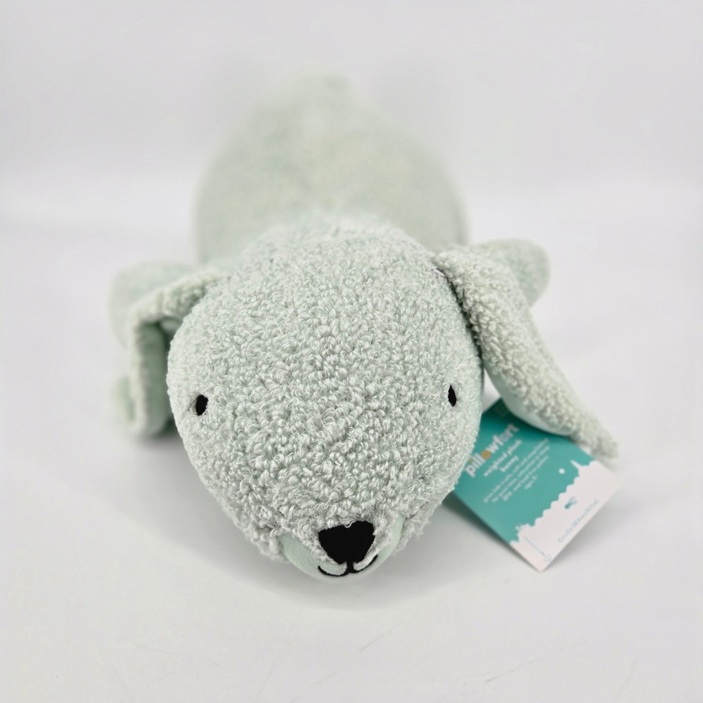 Pillowfort Target Mint Green 3 lb Weighted Plush Bunny Easter Shaggy Toy NWT